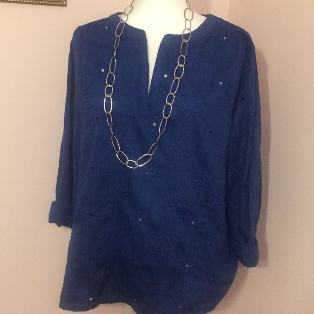 Loft eyelet embroidered blouse - NWT